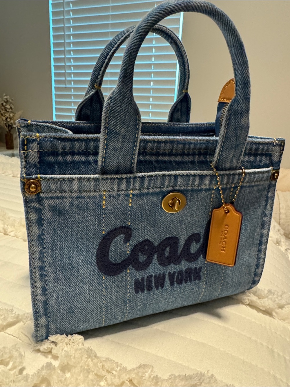 Coach Denim Mini Cargo Tote 20. Never Used - Picture 2 of 11